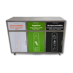 IK Canecas Ecológicas - Puntos Ecológicos Decorativos Trio Autoservicio en Acero Inoxidable 300 Litros